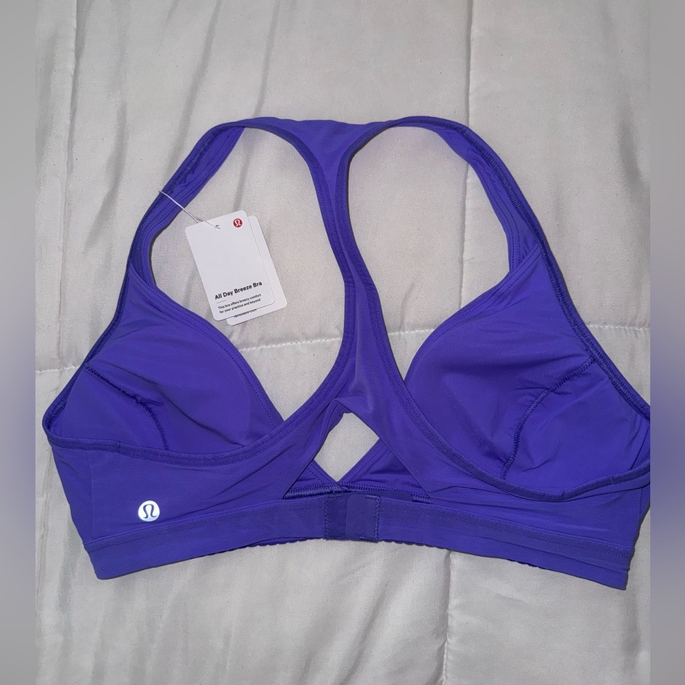 NWT Lululemon all day breeze bra light electric indigo bright purple